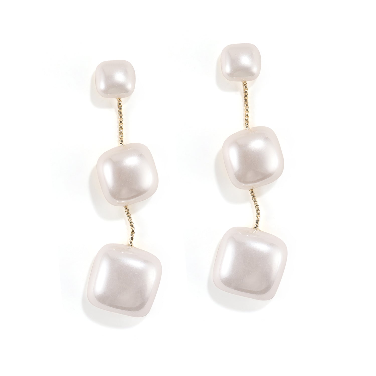 Elegant Silver Pearl Dangler Earrings