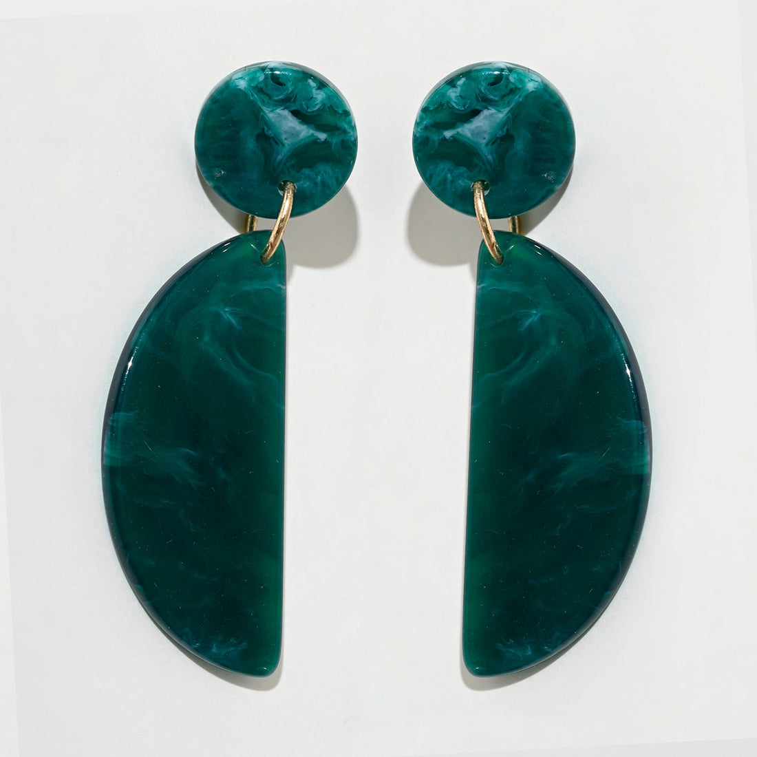 Emerald Green Geometrical Resin Earrings