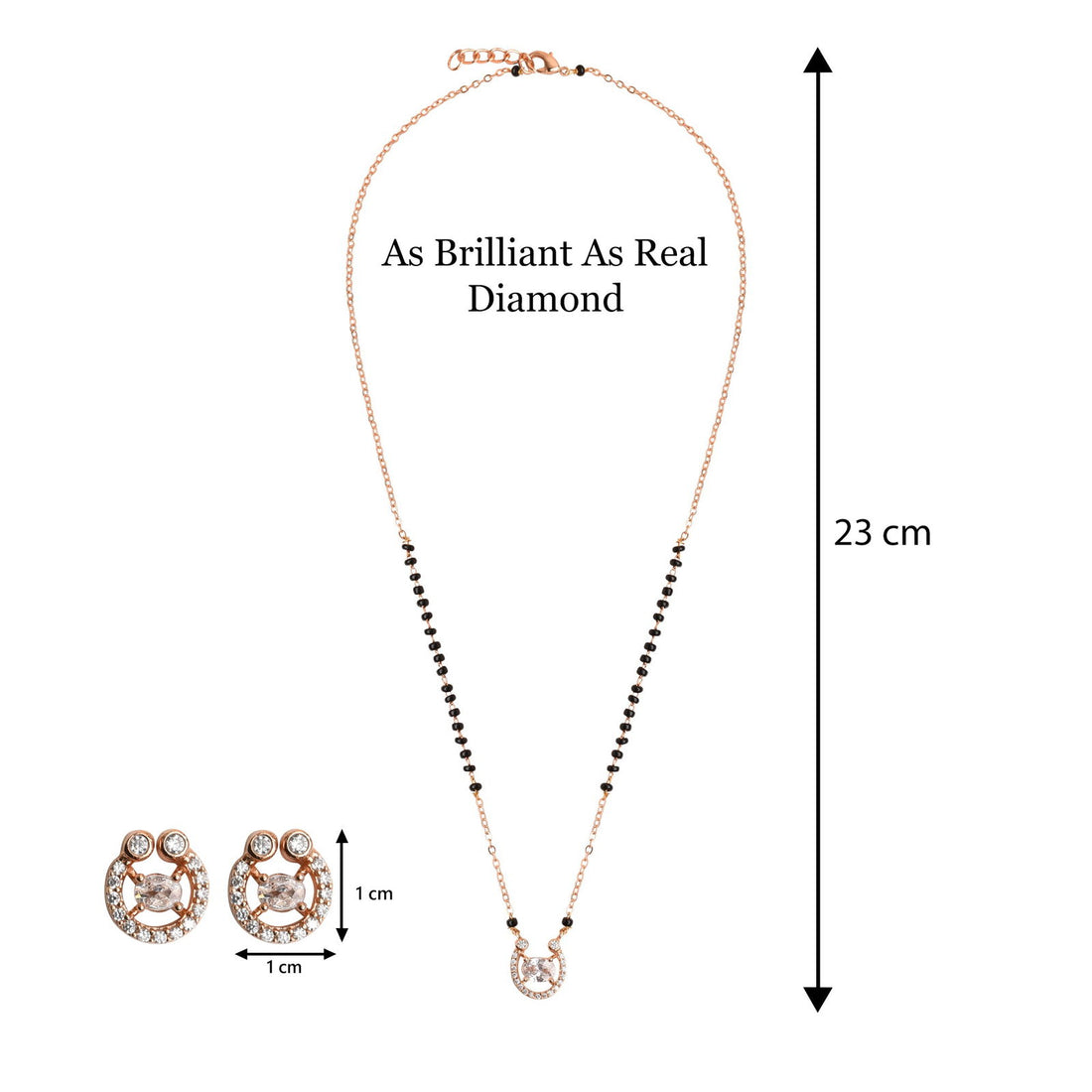 Eternal Round American Diamond Mangalsutra With Earrings