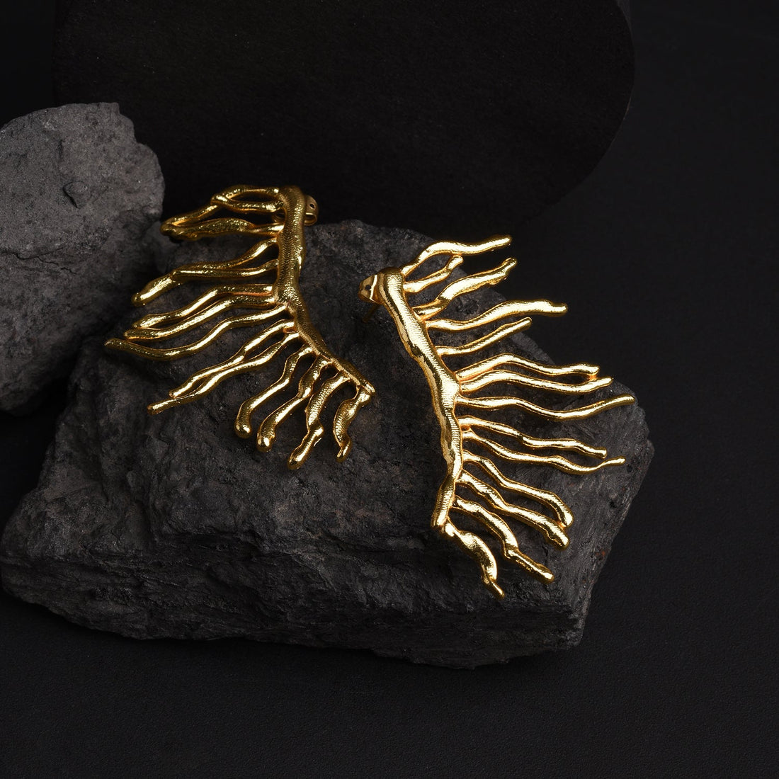 Flame Dance Gold Earrings