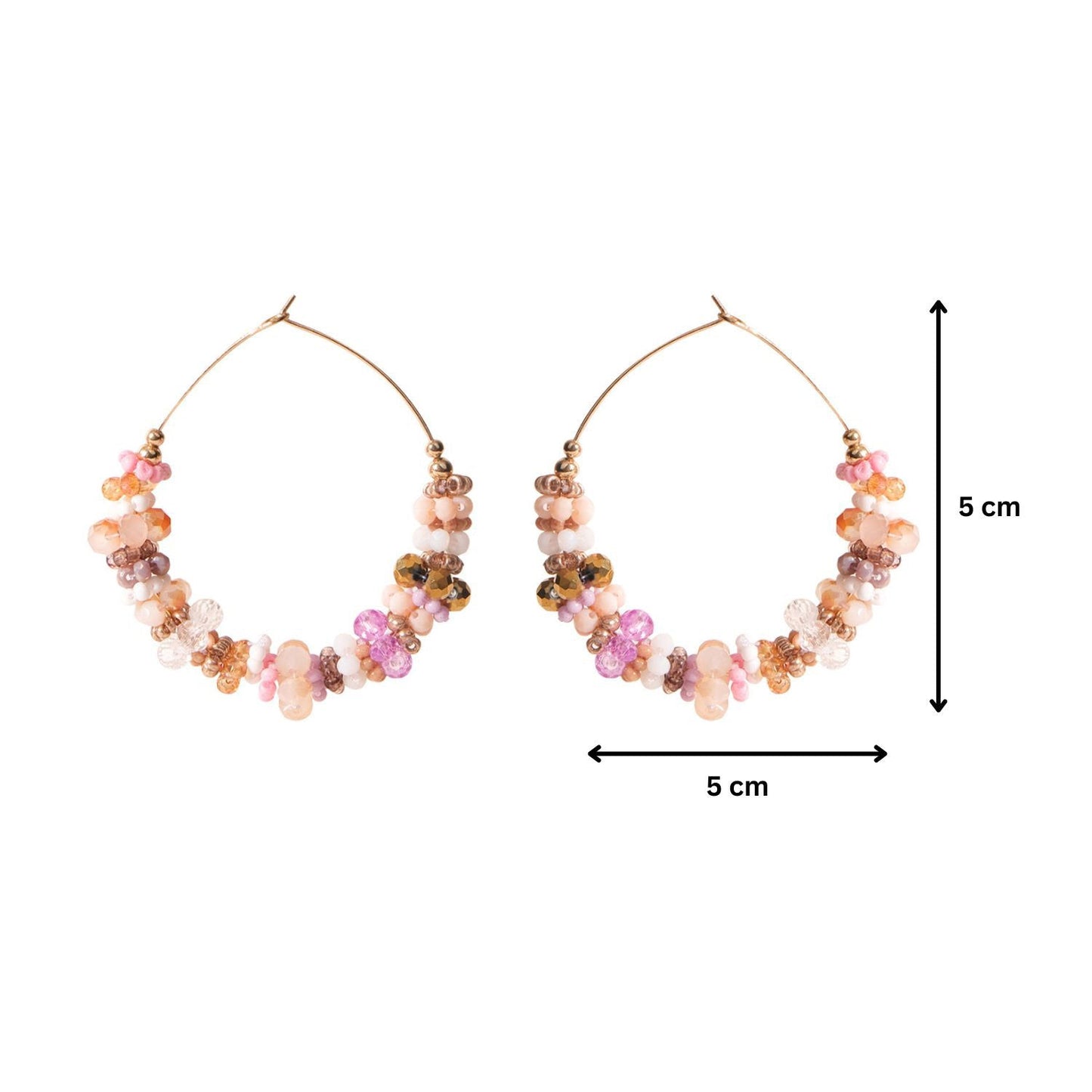 Floral Beads Hoop Earrings