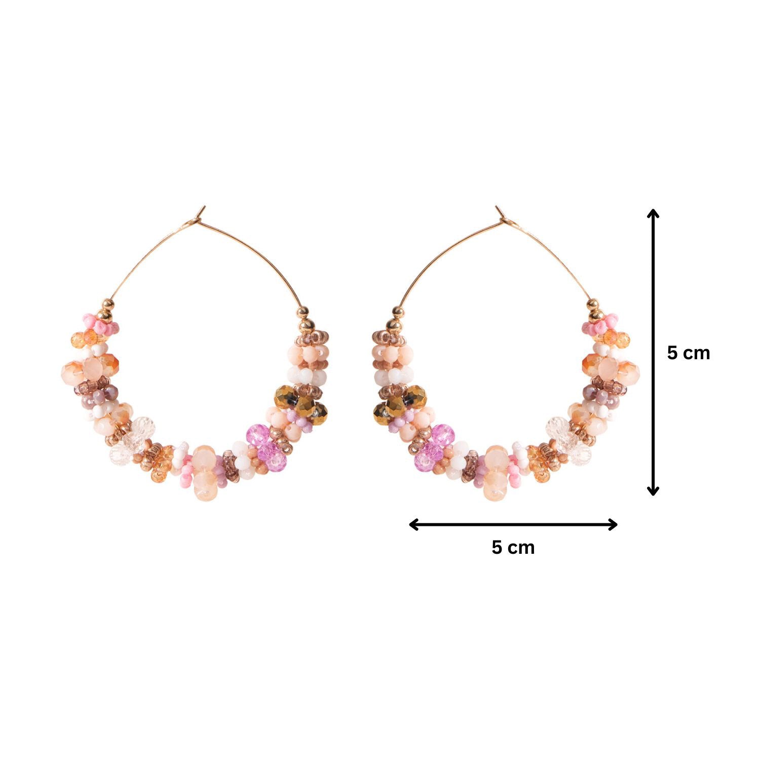 Floral Beads Hoop Earrings