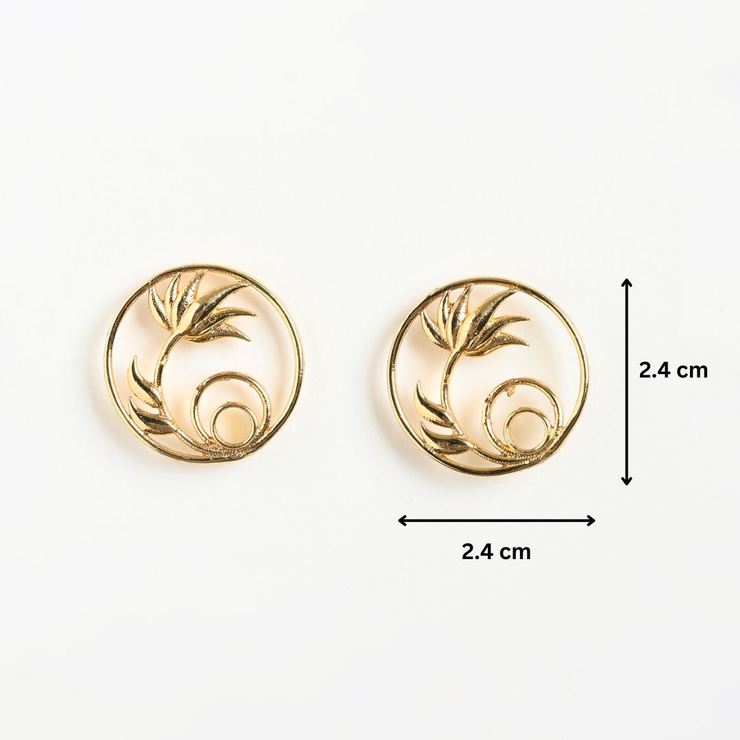 Flower Circular Stud Earrings