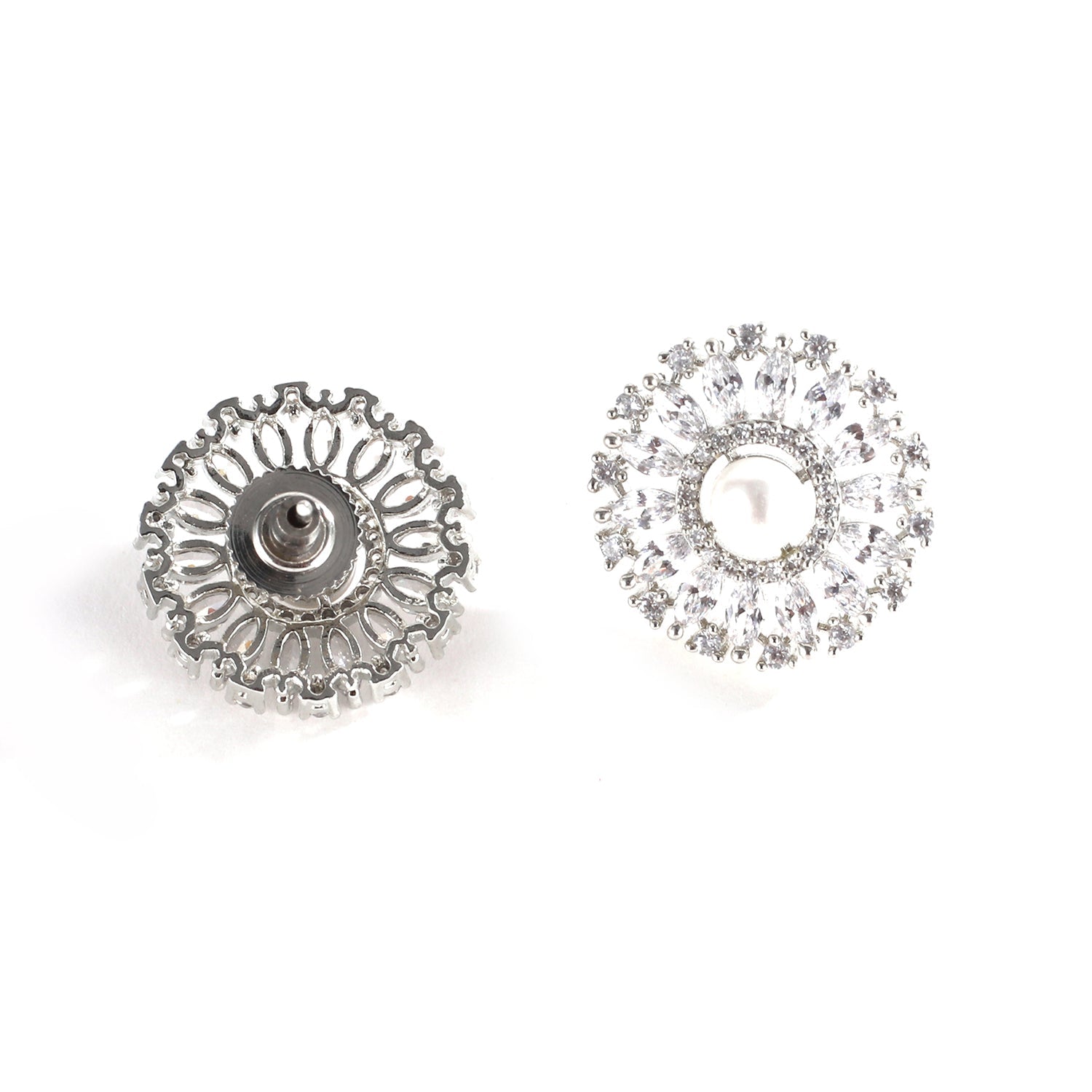 Flowers and Pearls Pendant Set with Earrings