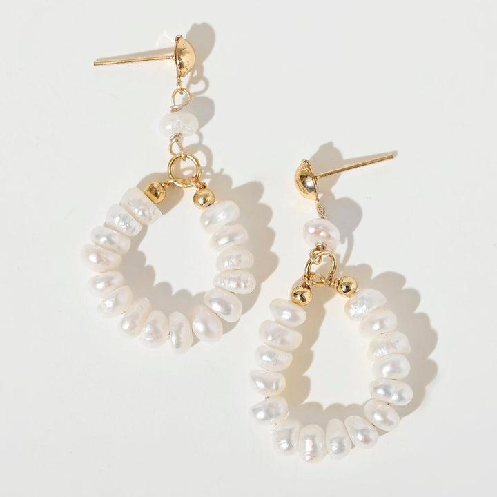 Fresh Water Pearl Studded Dangling Earrings