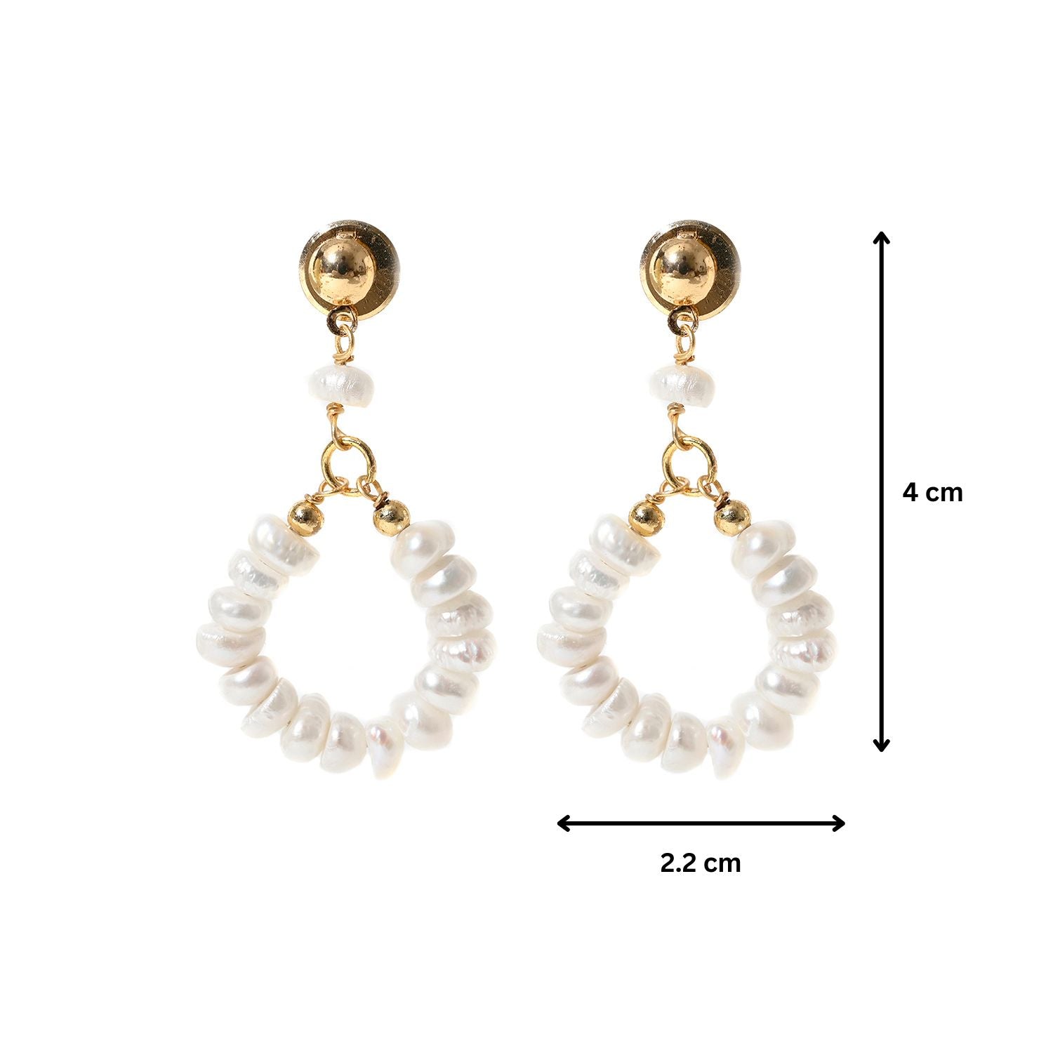 Fresh Water Pearl Studded Dangling Earrings