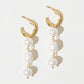 Fresh Water Triple Pearl Drop Earrings