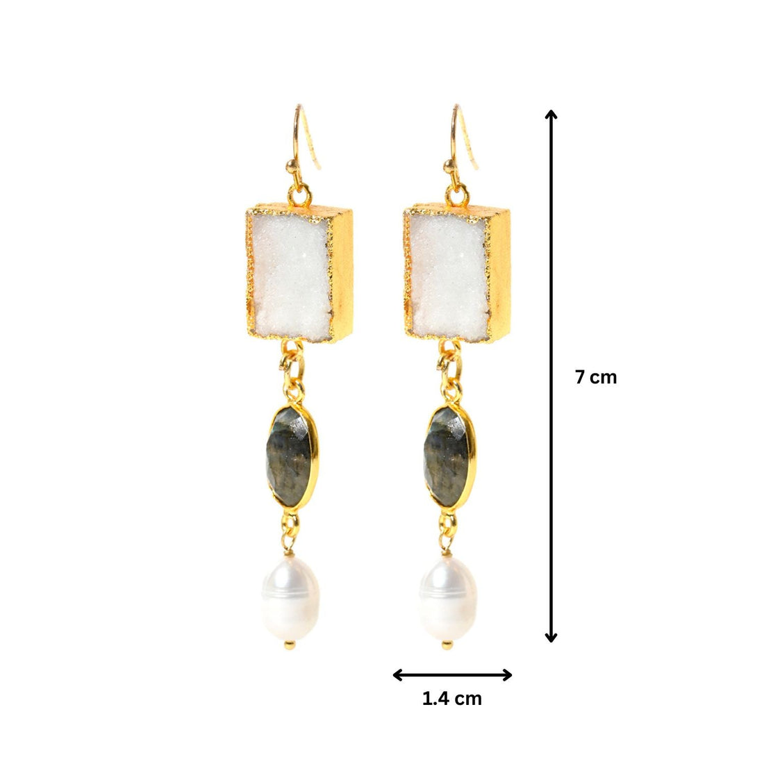 Gemstone Baroque Pearl Drop Earrings