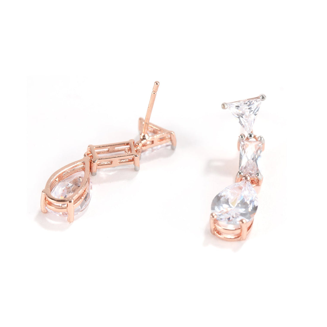 Geometric Gem Drop Earrings with Cubic Zirconia