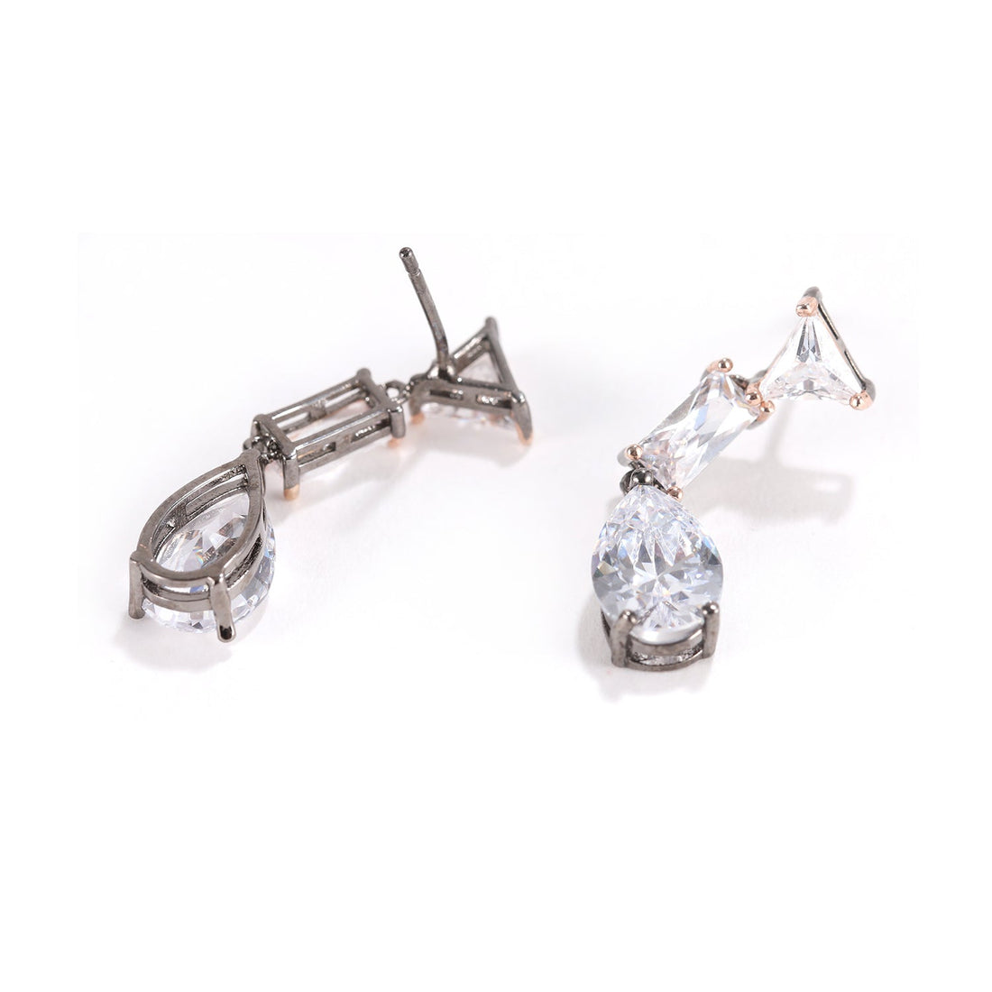 Geometric Gem Drop Earrings with Cubic Zirconia