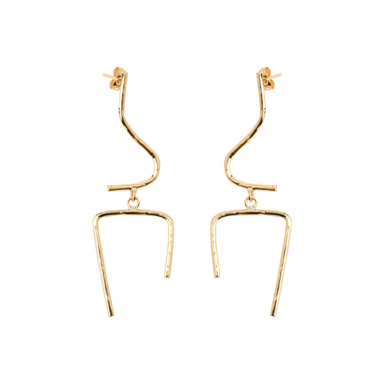 Geometric Swirl Drop Earrings