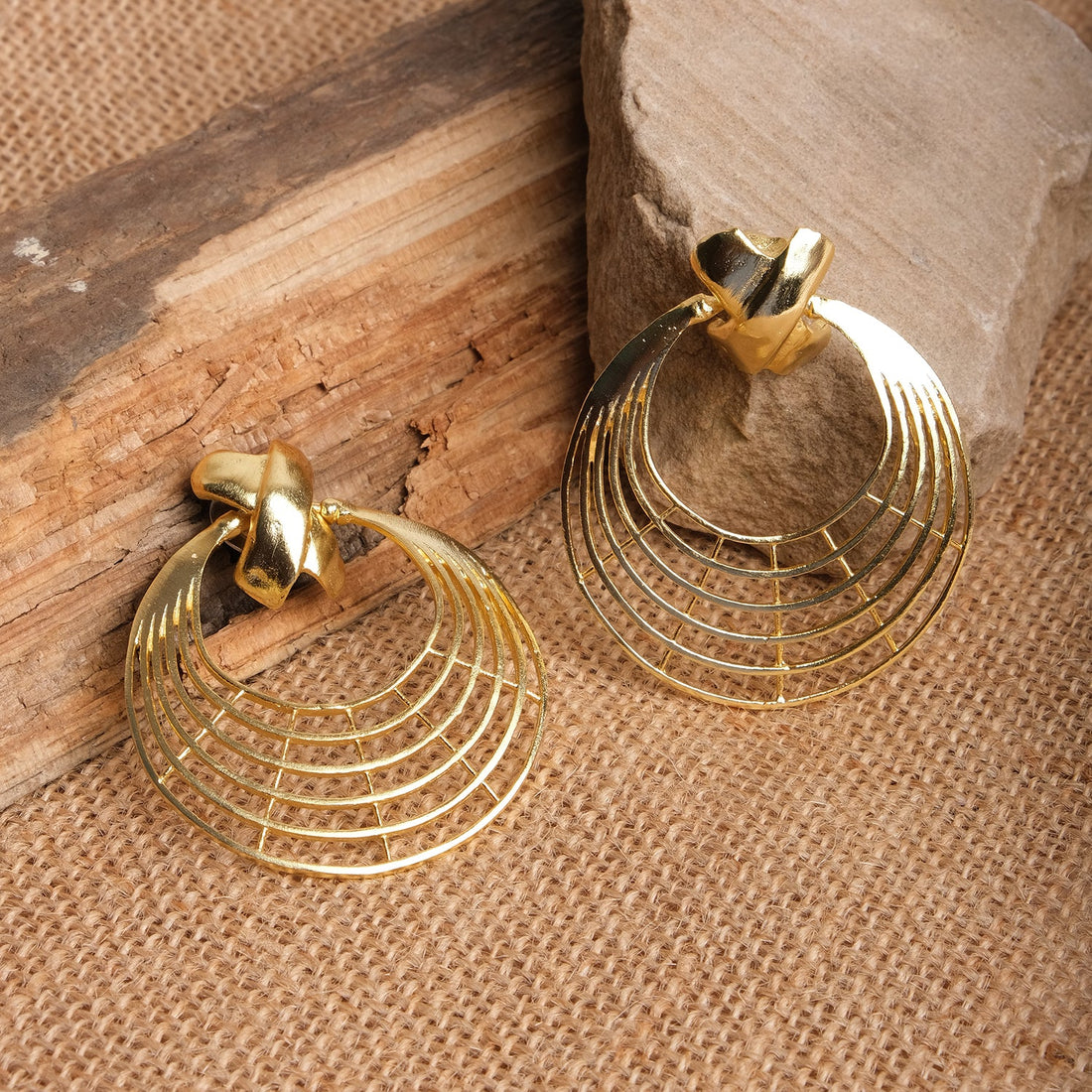 Gilded Halo Orbit Gold Earrings