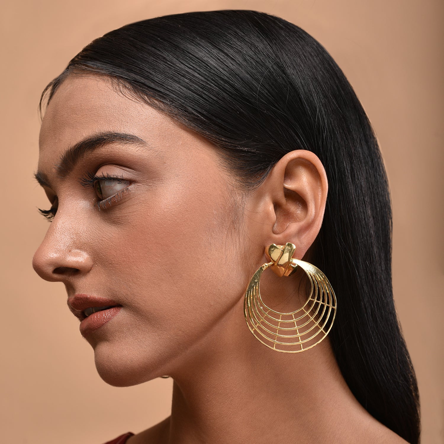 Gilded Halo Orbit Gold Earrings