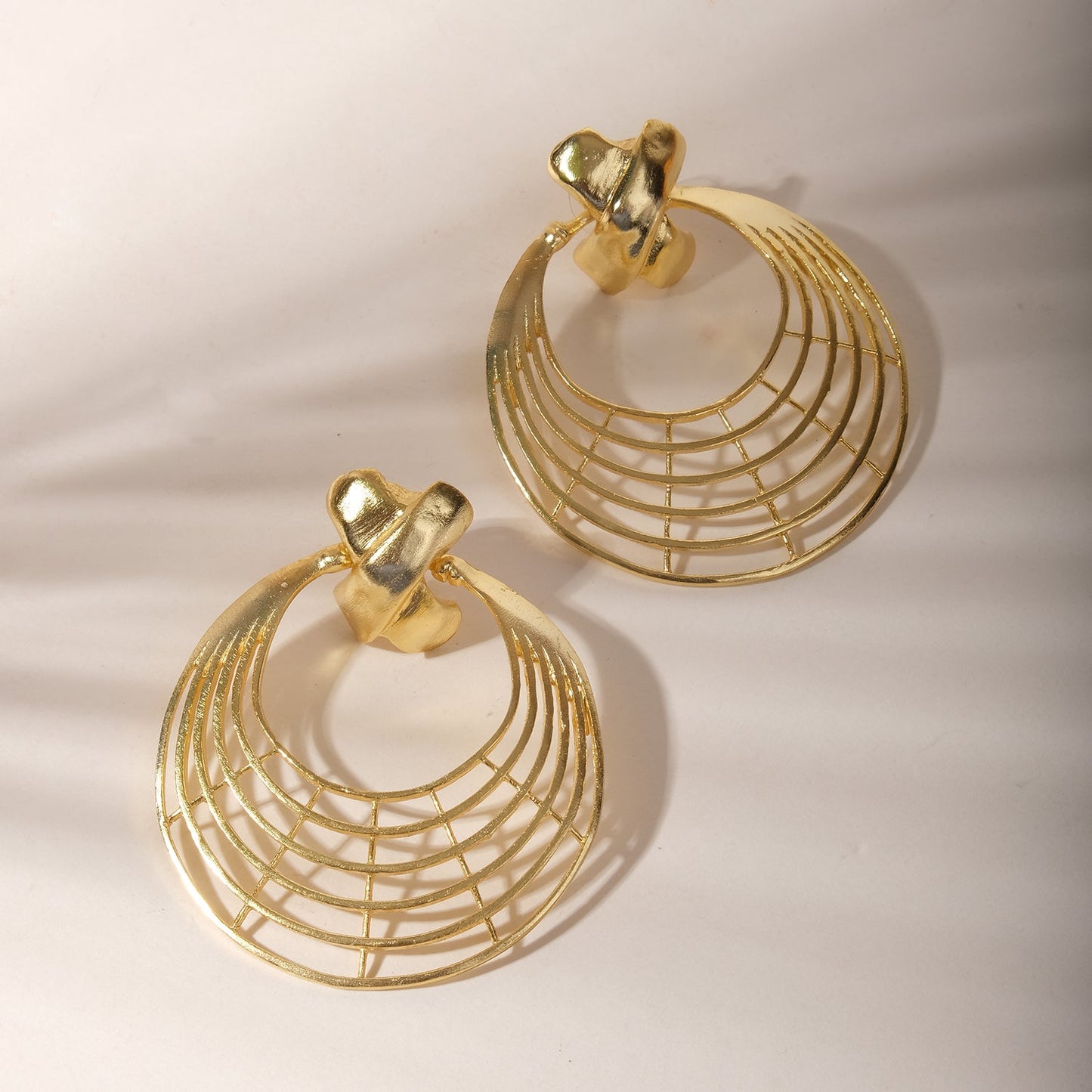 Gilded Halo Orbit Gold Earrings