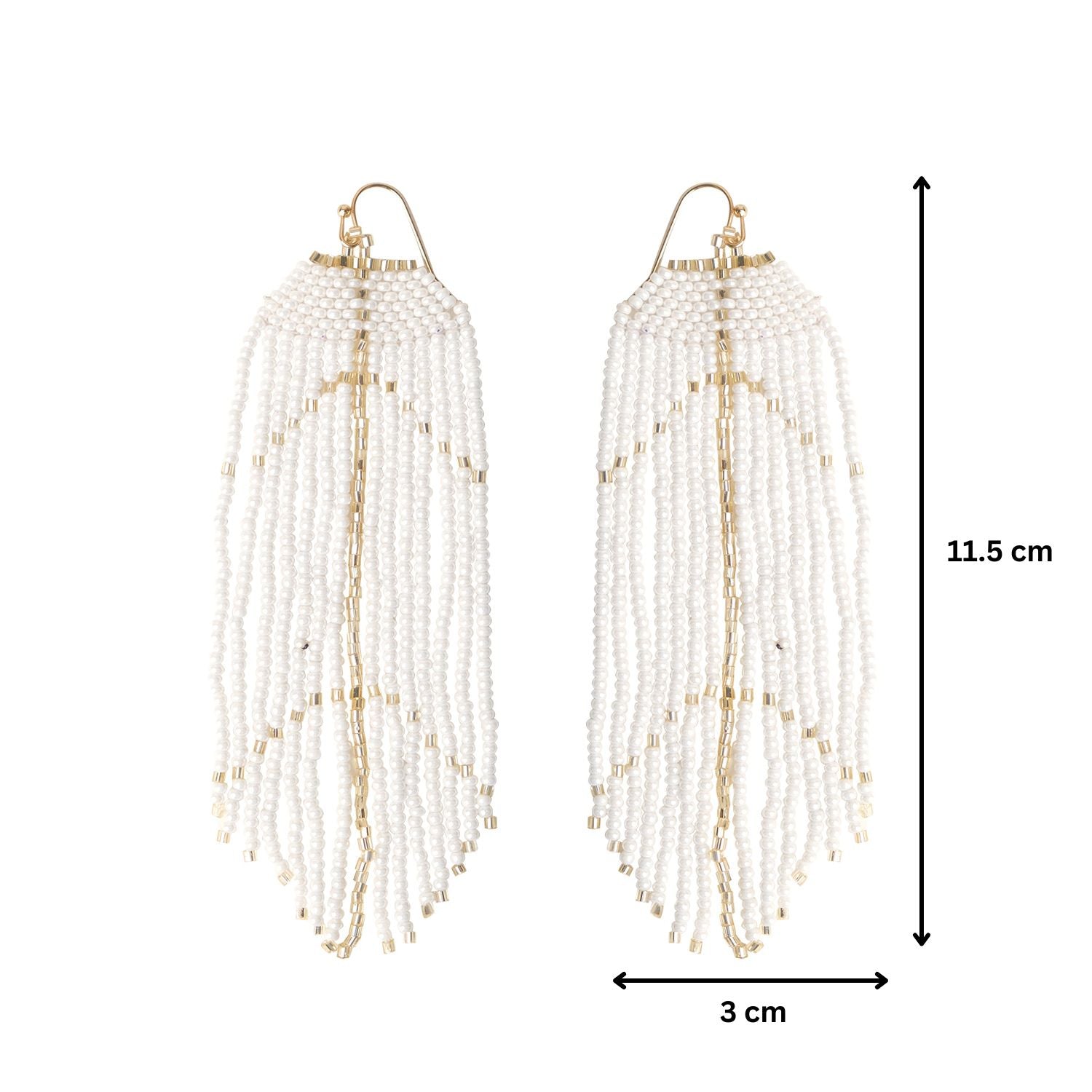 Gilded White Fall Dangler Earrings