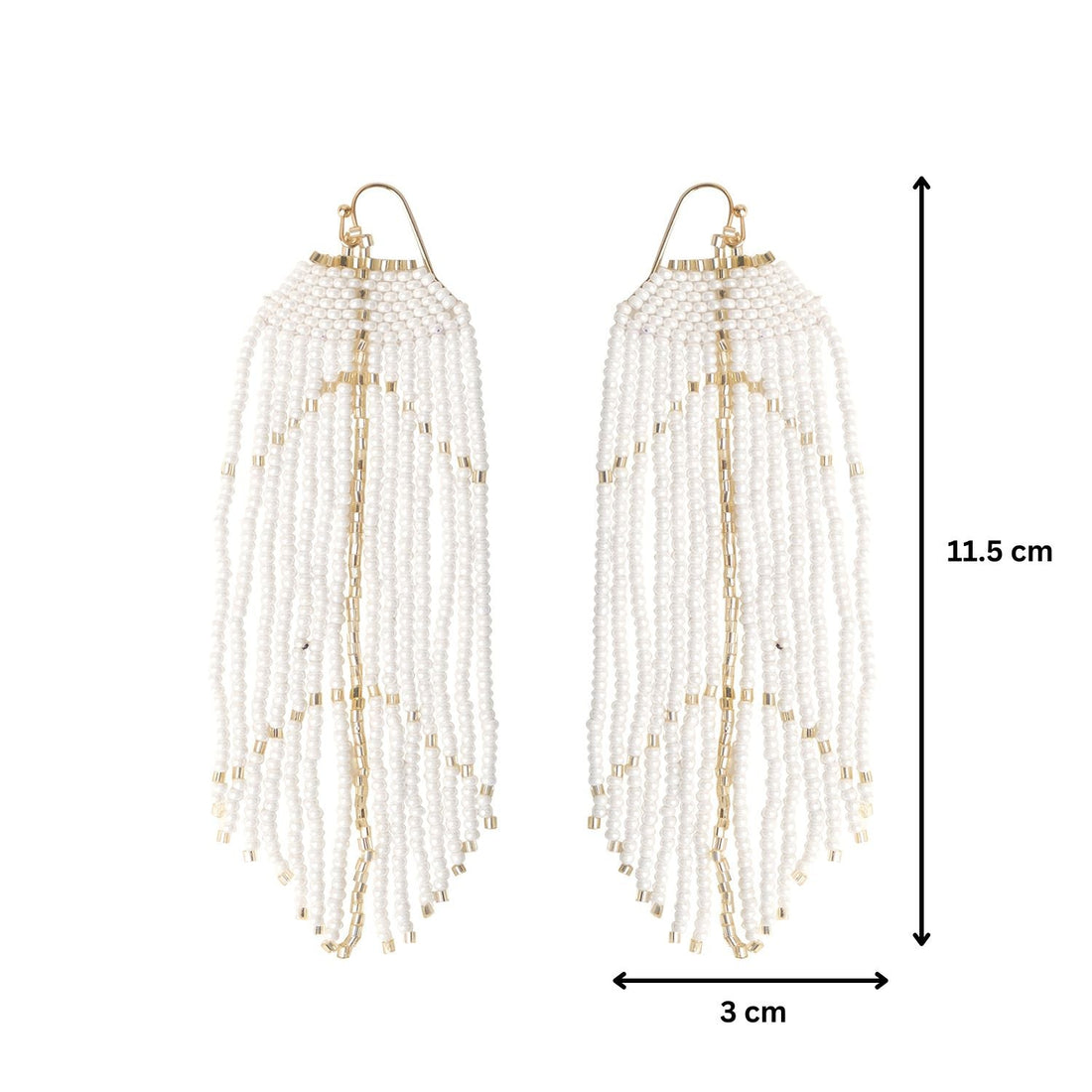 Gilded White Fall Dangler Earrings