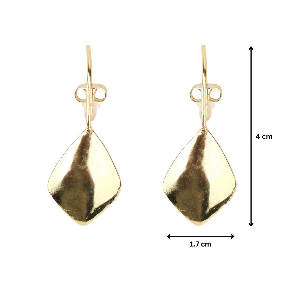 Gold Diamond-Shaped Drop Earrings