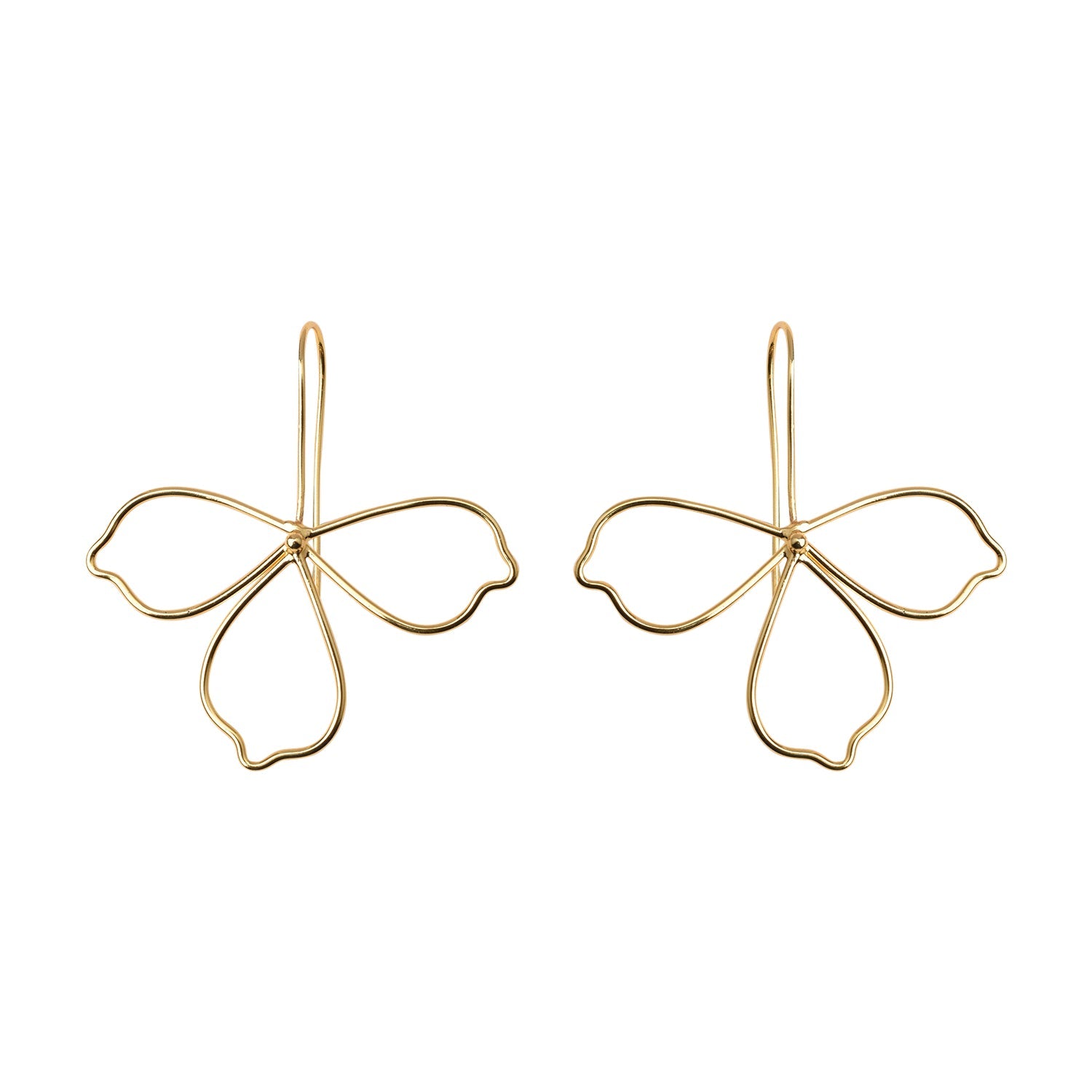 Gold Flower Drop Earrings