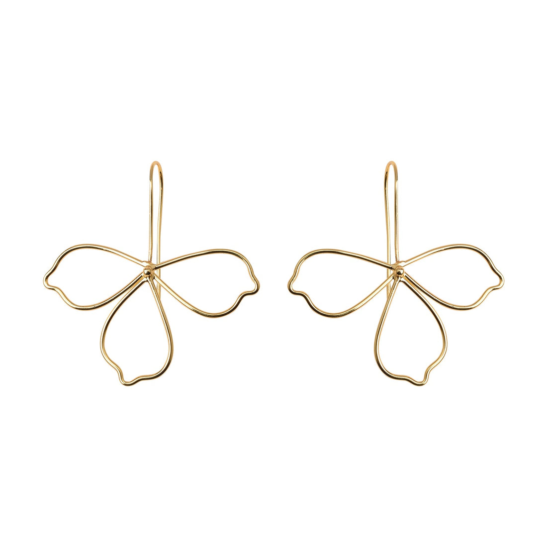 Gold Flower Drop Earrings