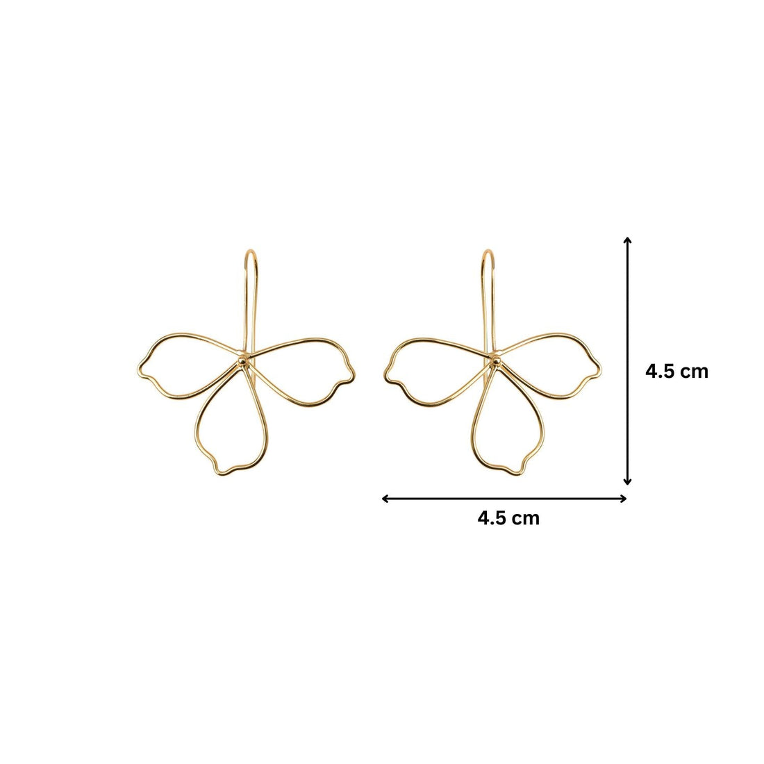 Gold Flower Drop Earrings