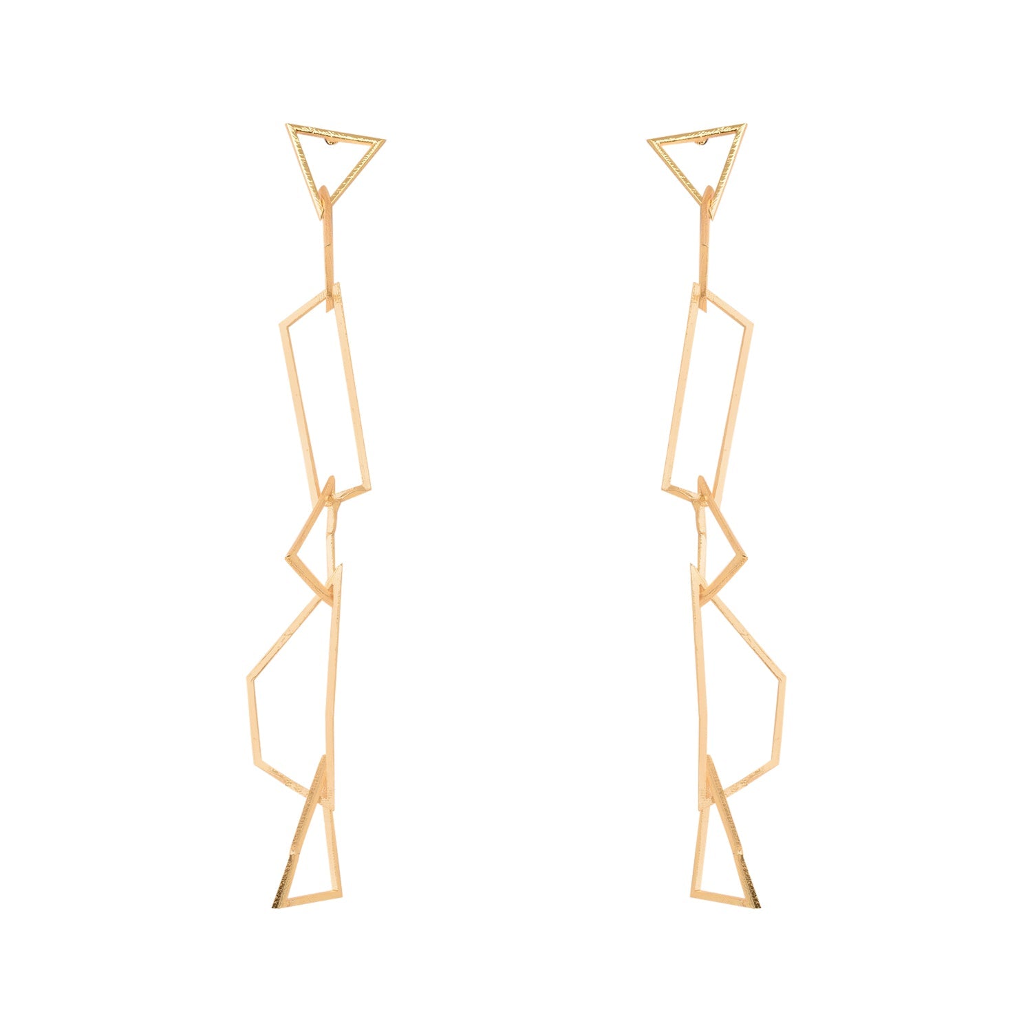 Gold Geometry Droplets Earrings
