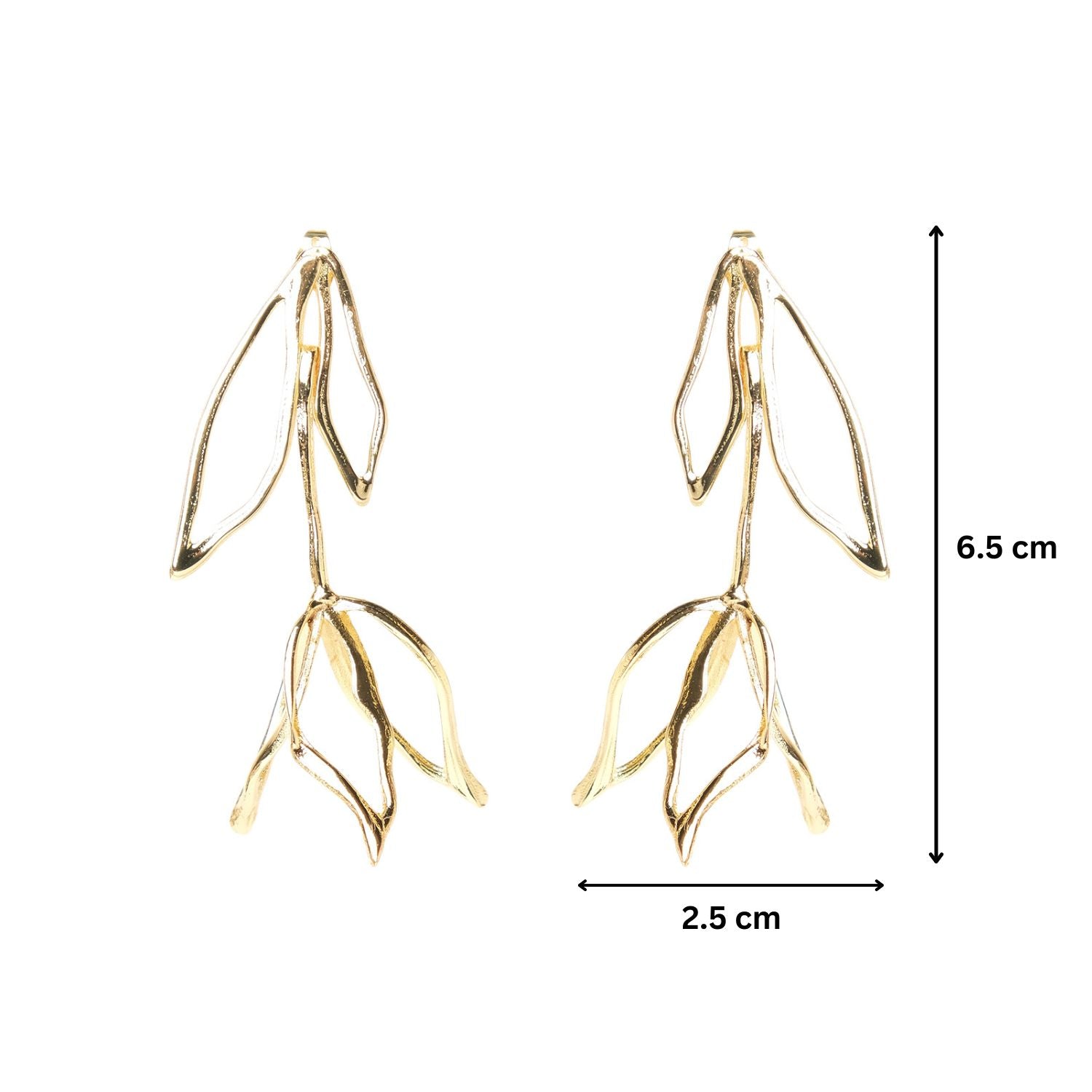 Gold Grand Blossom Petal Drop Earrings