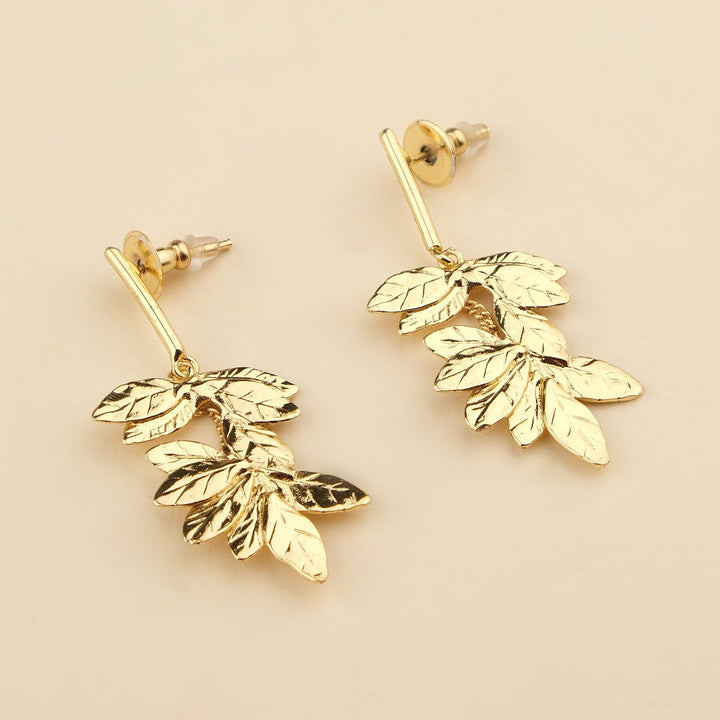 Gold Leaf Dangler Earrings