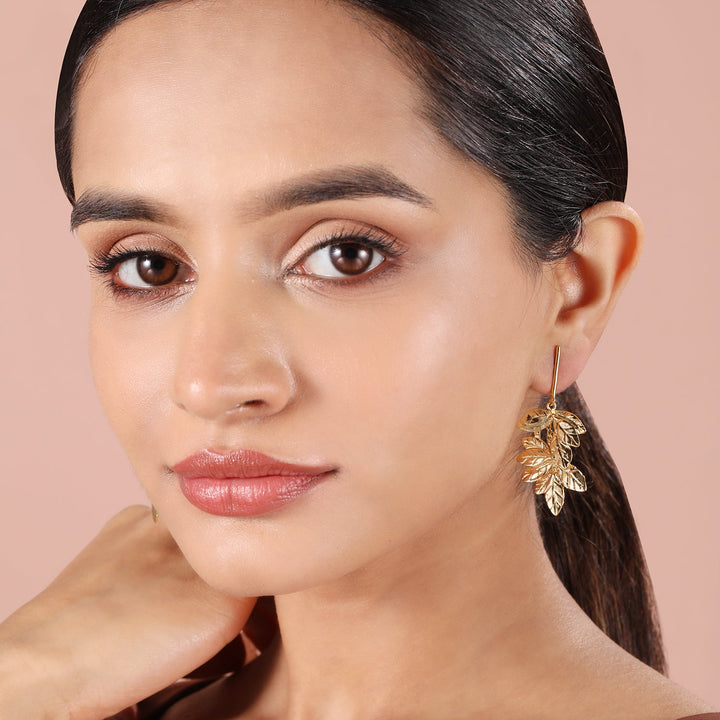 Gold Leaf Dangler Earrings