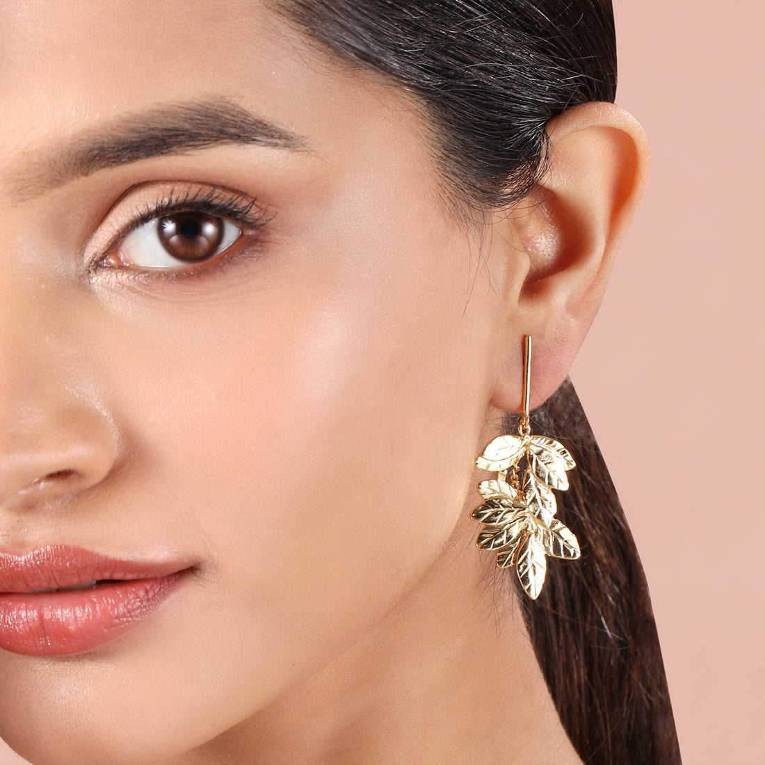 Gold Leaf Dangler Earrings