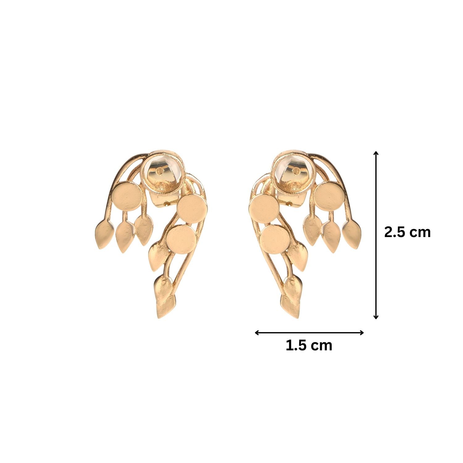 Gold Lotus Petal Stud Earrings