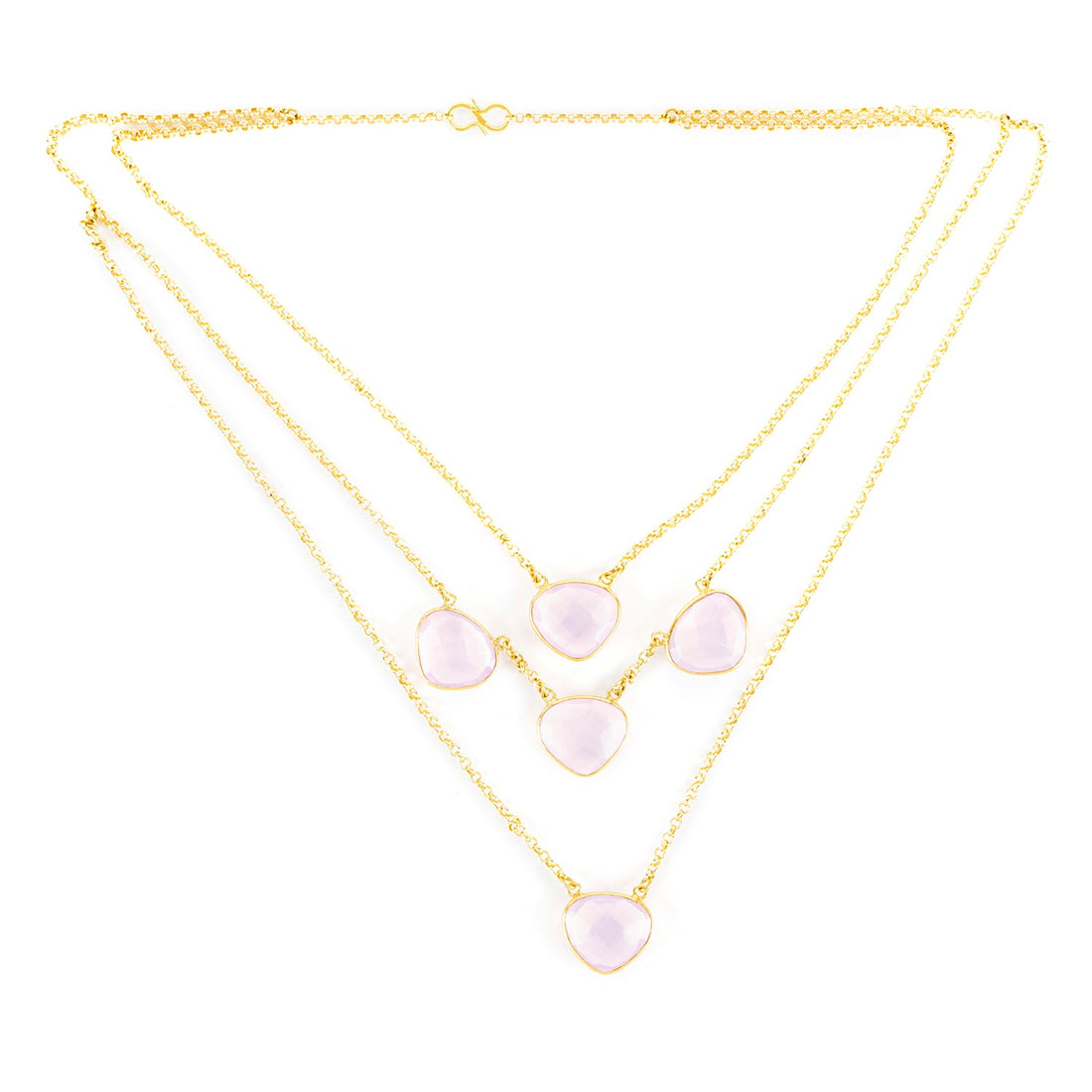 Gold Plated Danburite Layer Statement Necklace