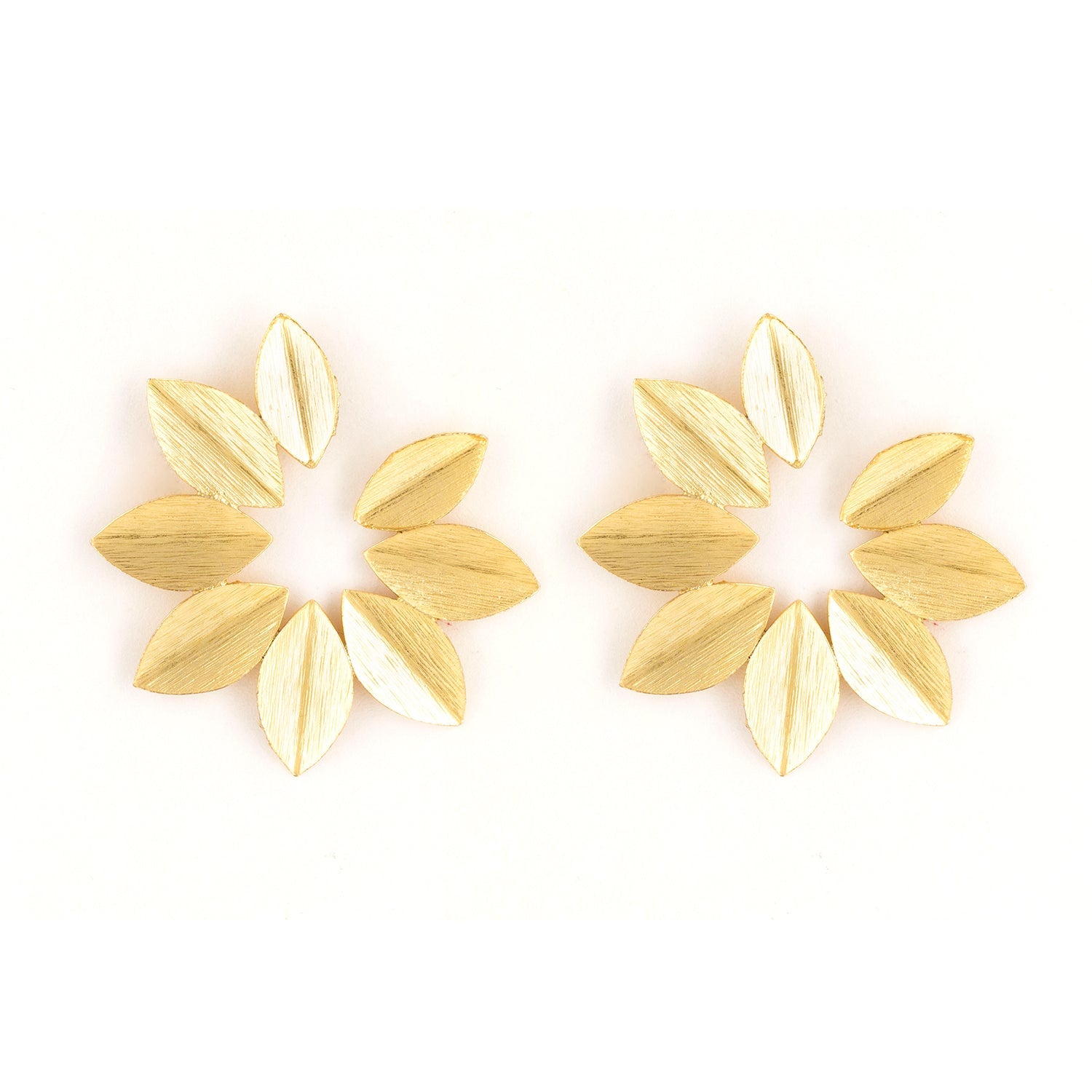 Gold Plated Luxe Bunch of Petals Earrings