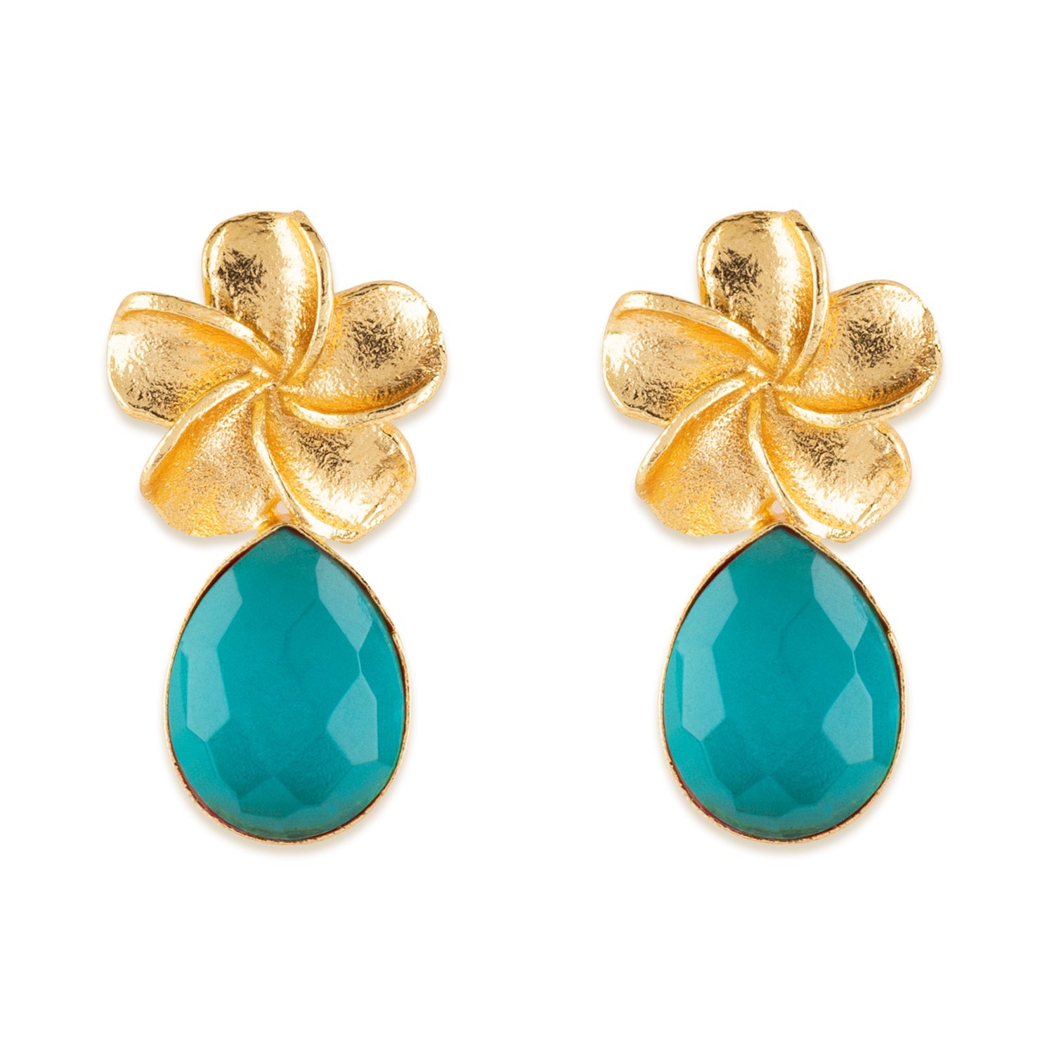 Gold Plated Sapphire Earrings