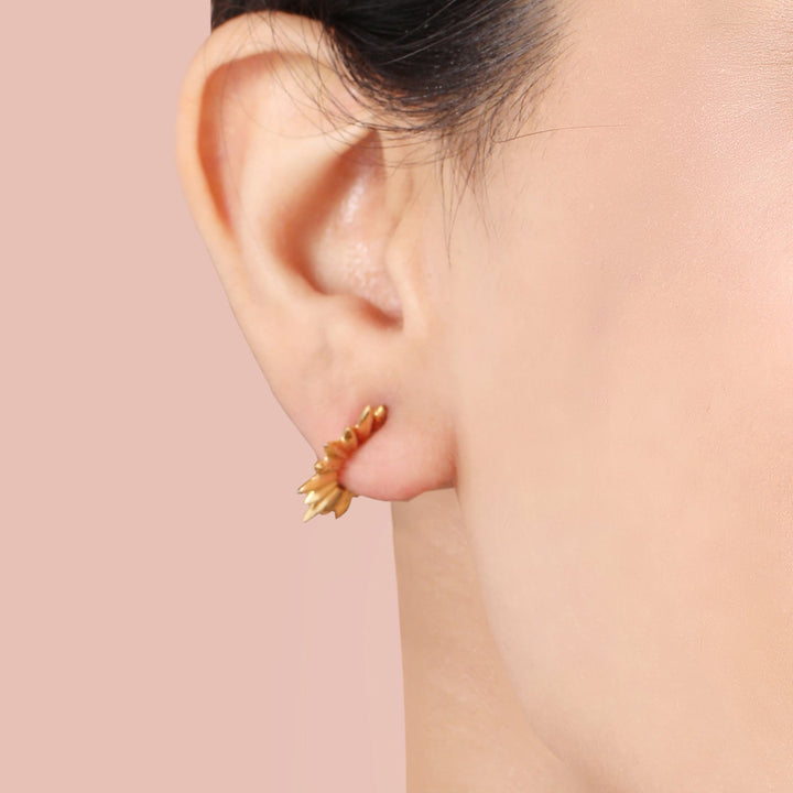 Gold Spike Hoop Earrings