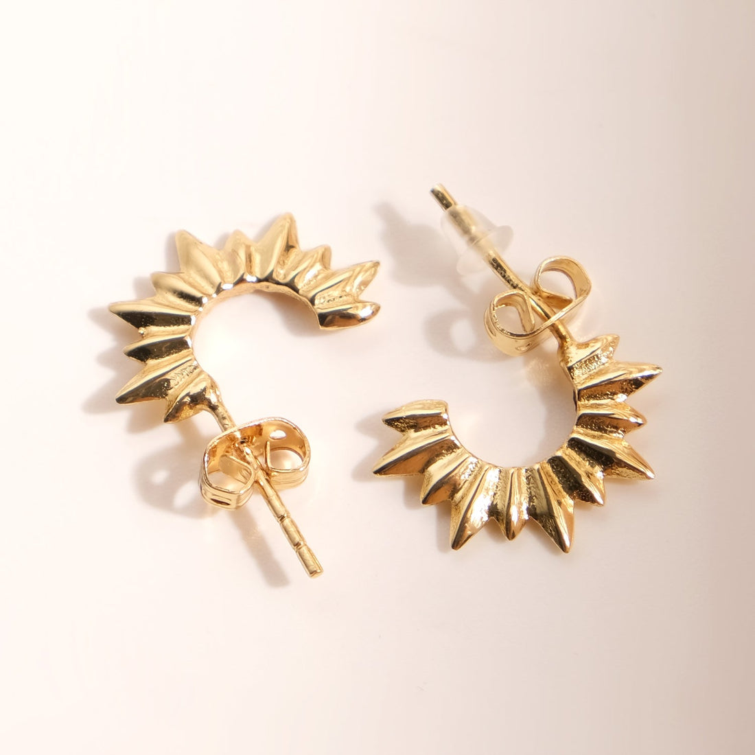 Gold Spike Hoop Earrings