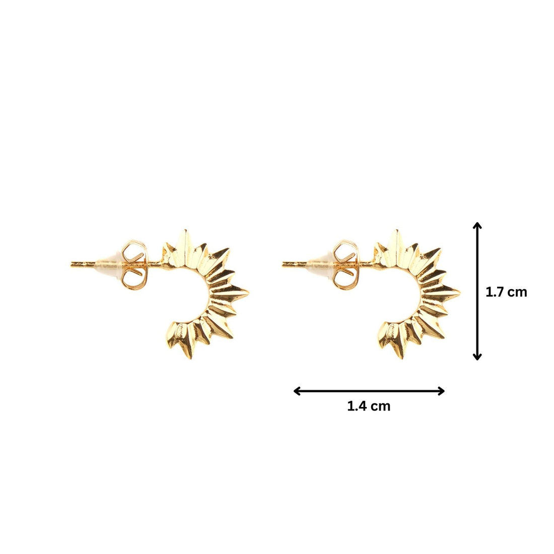 Gold Spike Hoop Earrings