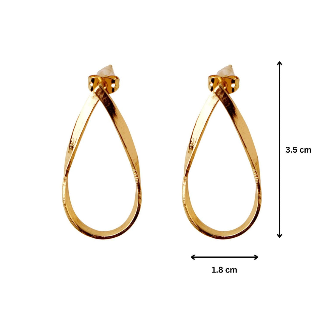 Gold Tear Drop Hoop Earrings