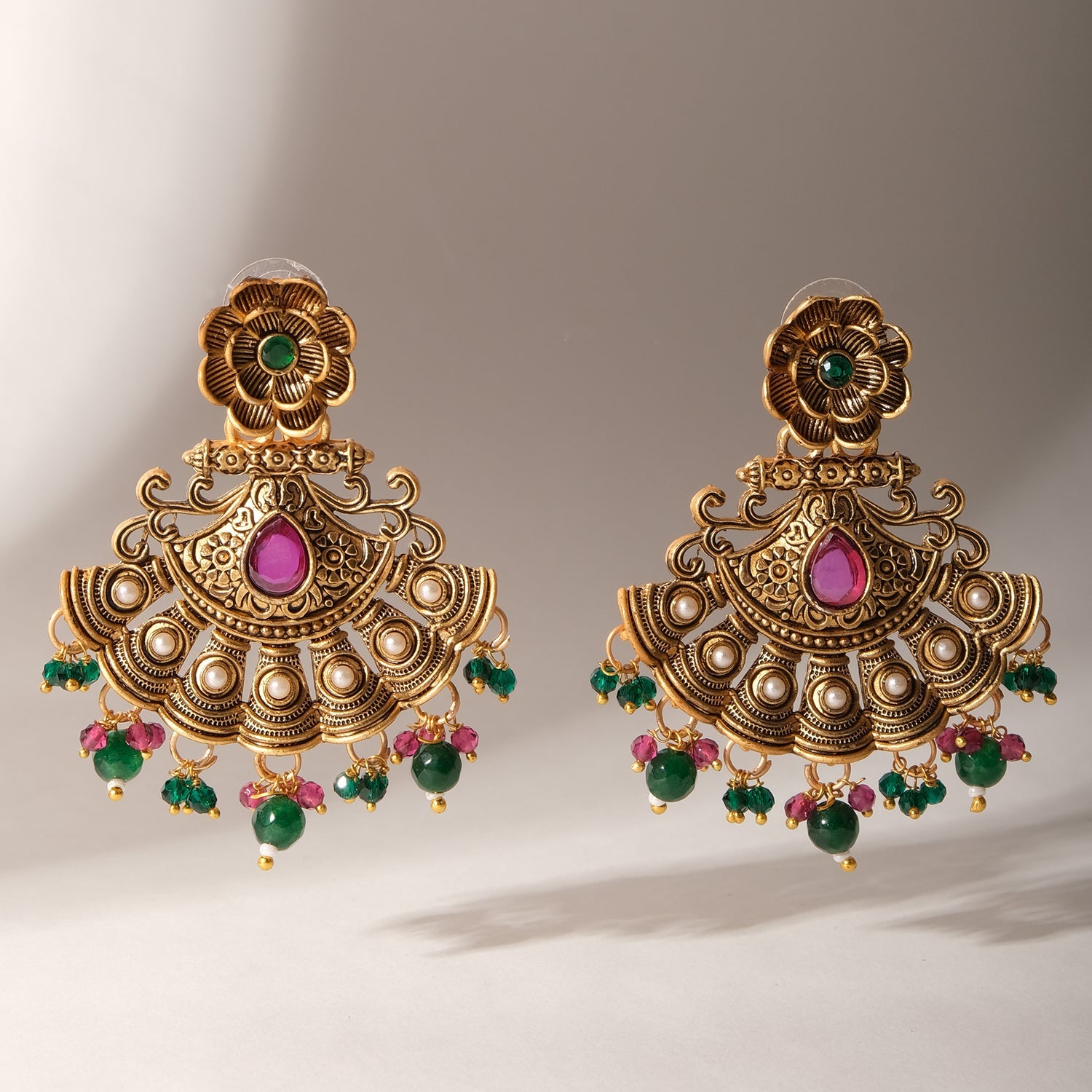 Gold Temple Treasure Earrings