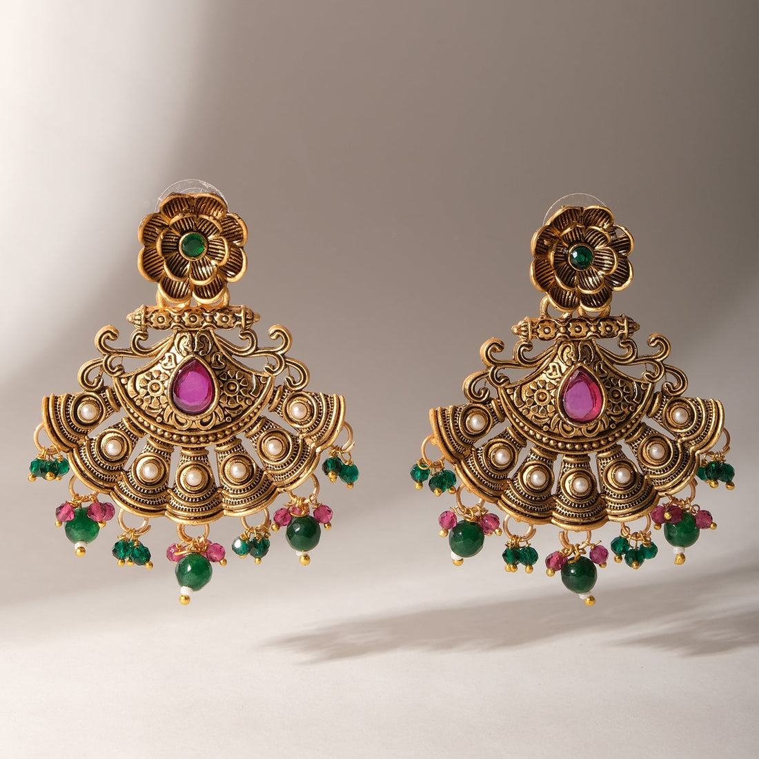 Gold Temple Treasure Earrings