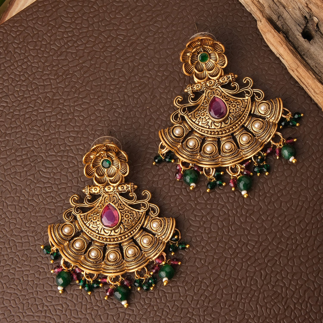 Gold Temple Treasure Earrings