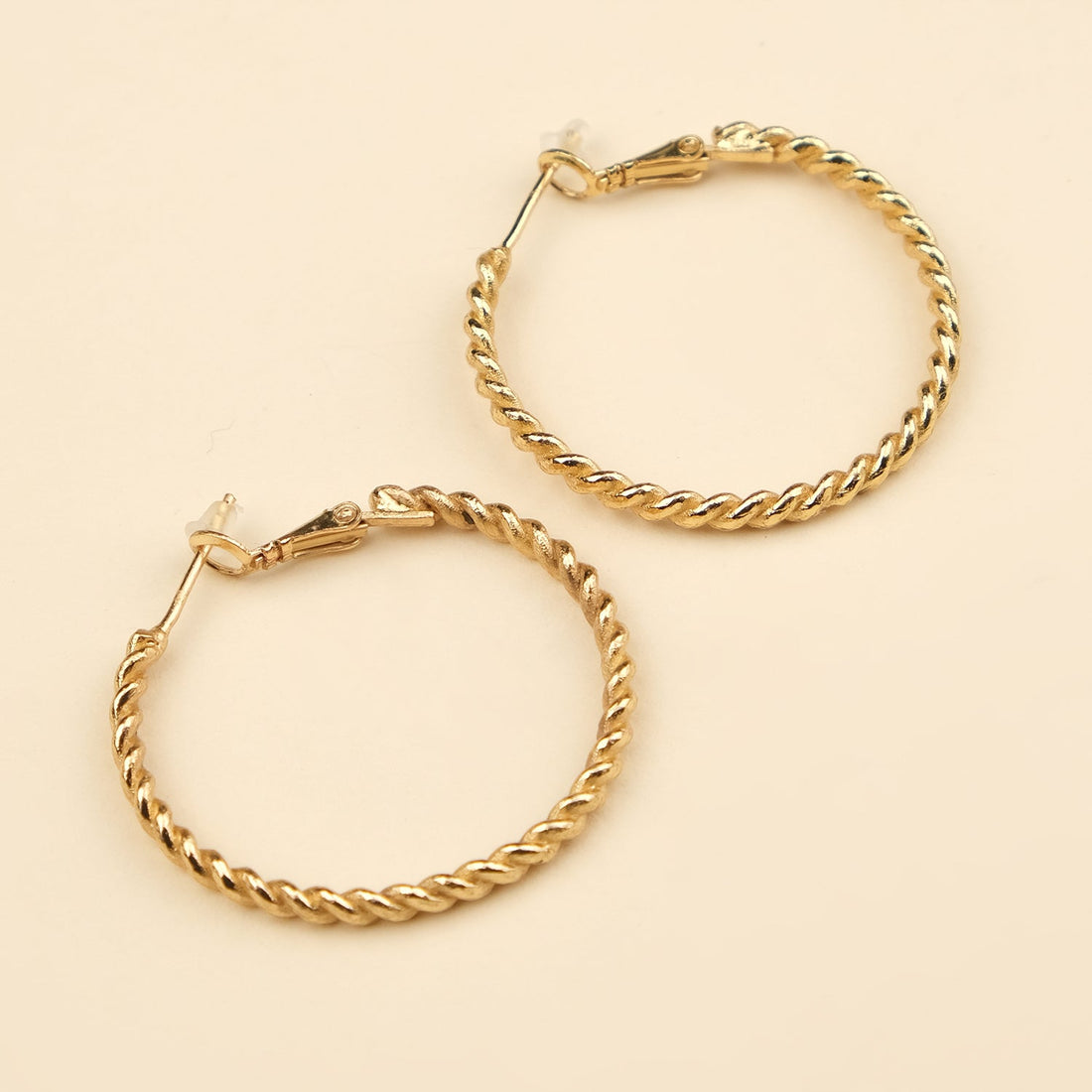 Gold Twirl Hoops