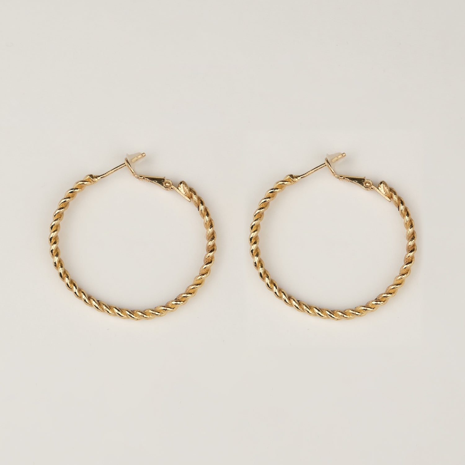Gold Twirl Hoops
