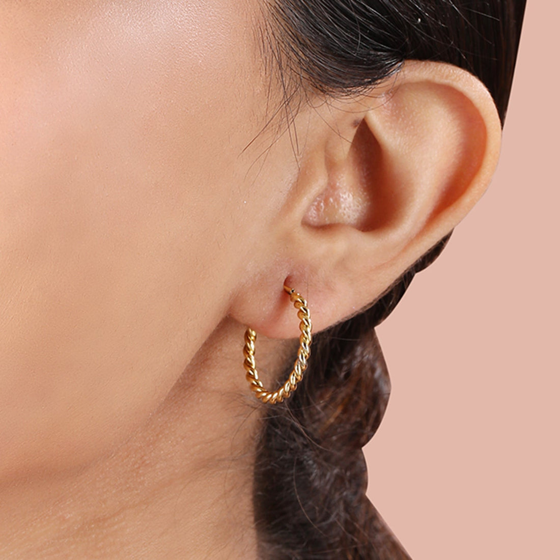 Gold Twirl Hoops