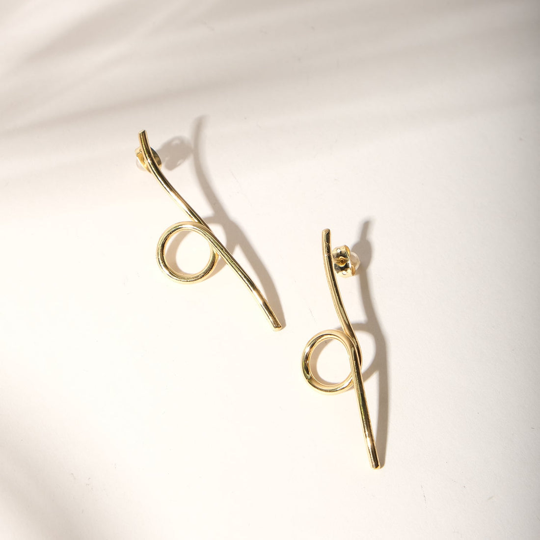 Gold Twisted Drop Earrings