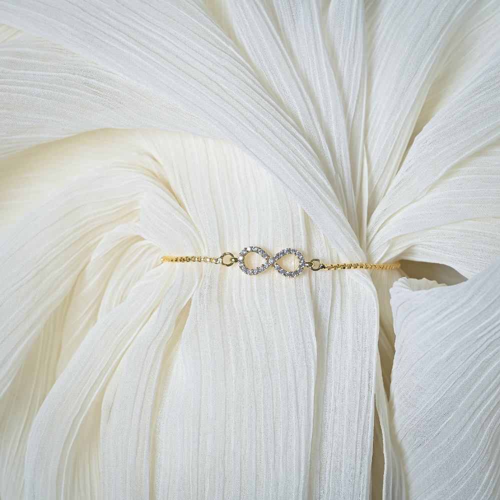 Gold and Silver Plated Diamond Infinite Love bracelet