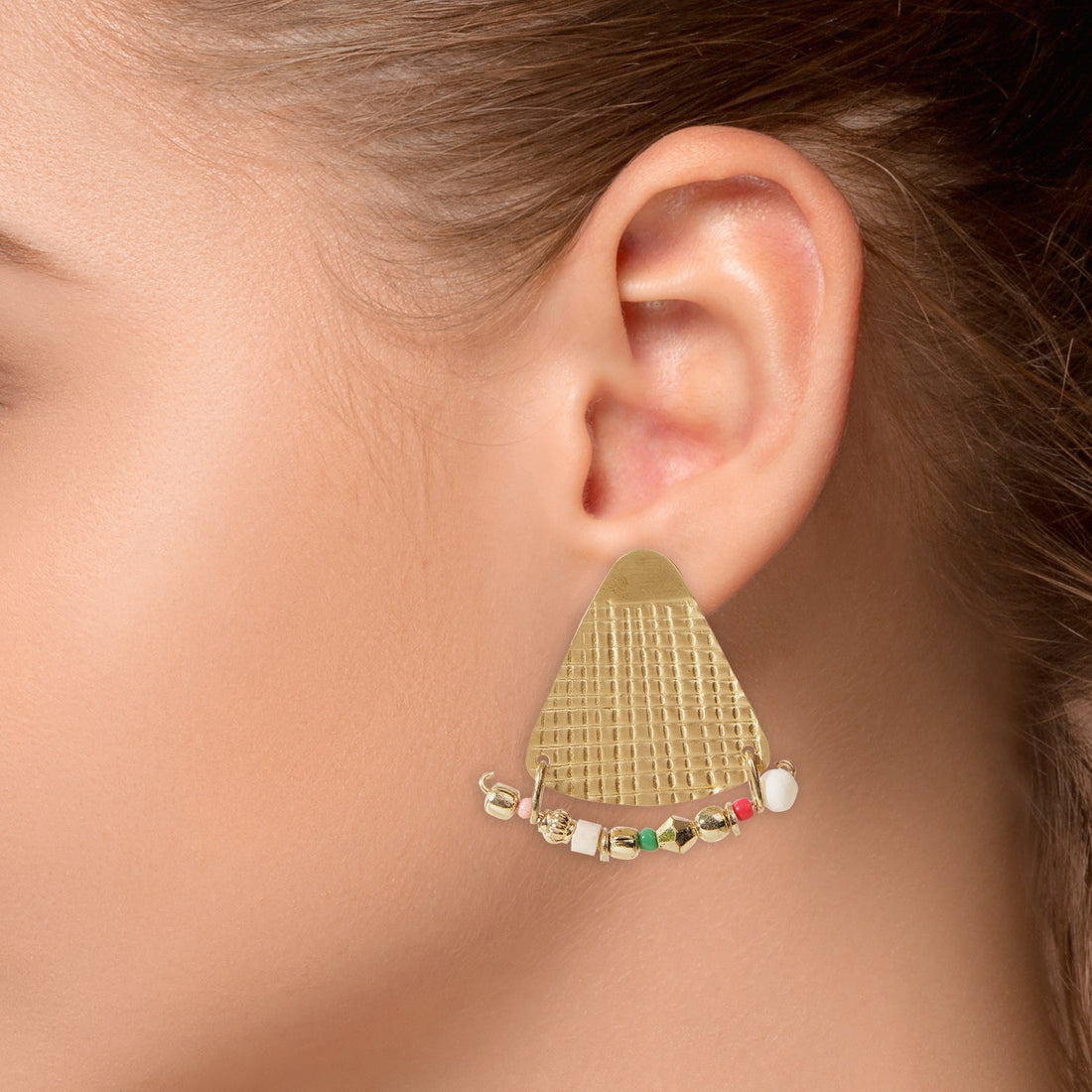 Gold plated Prism Earrings