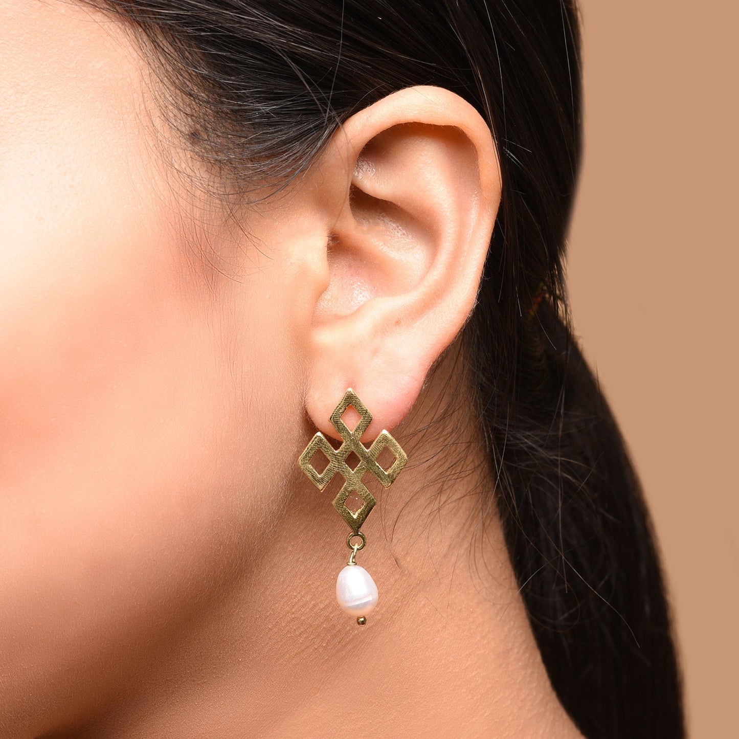 Golden Baroque Dangling Earrings