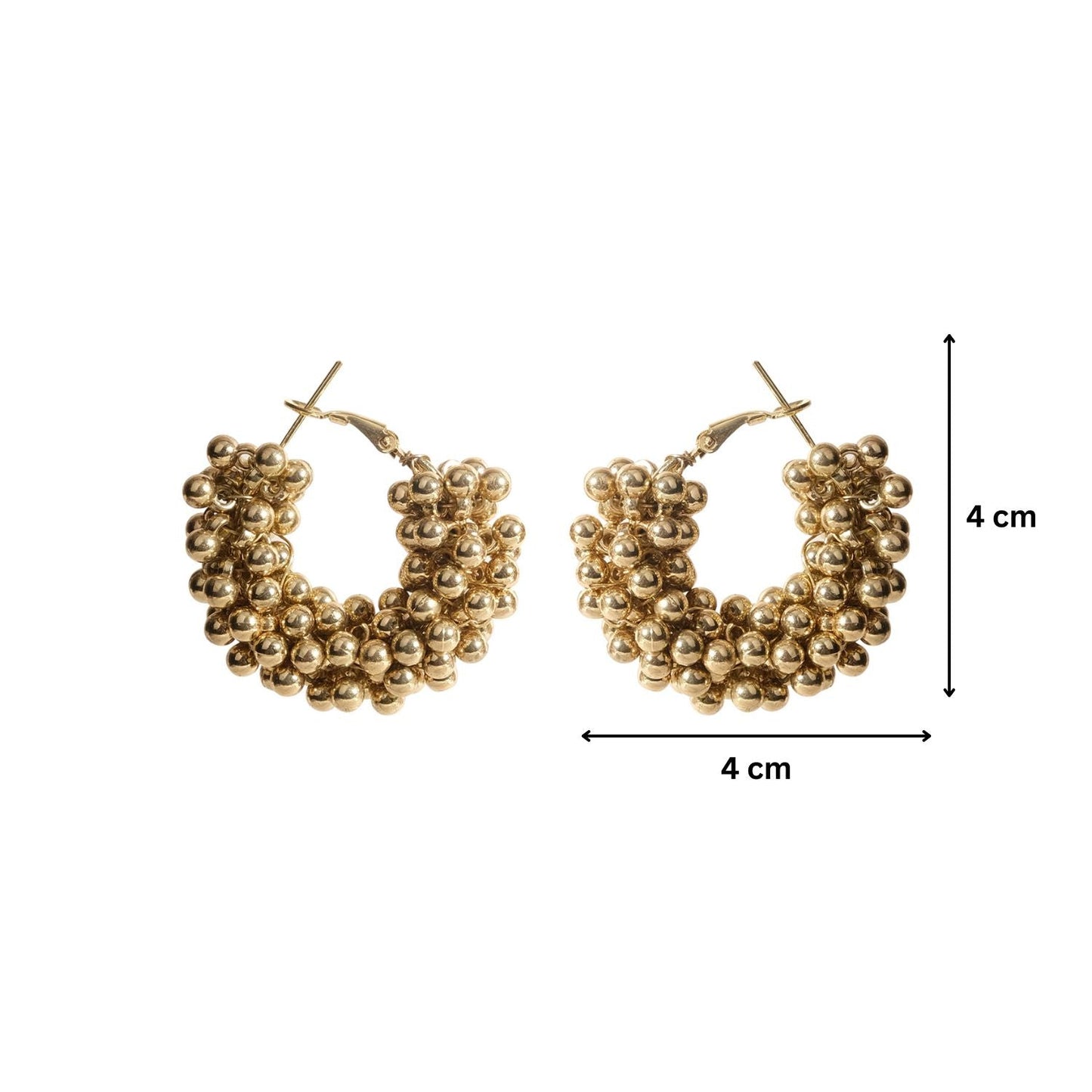 Golden Beads Hoop Earrings