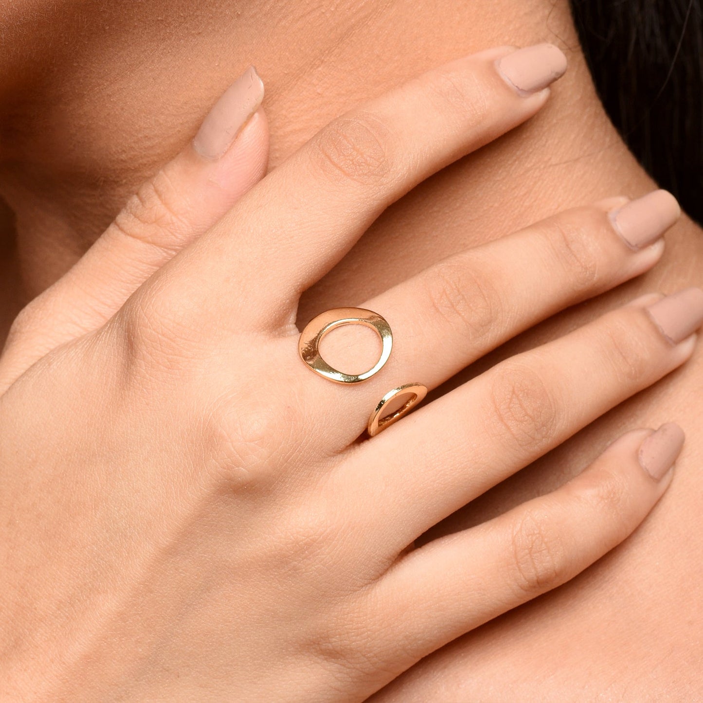 Golden Halo Disc Ring