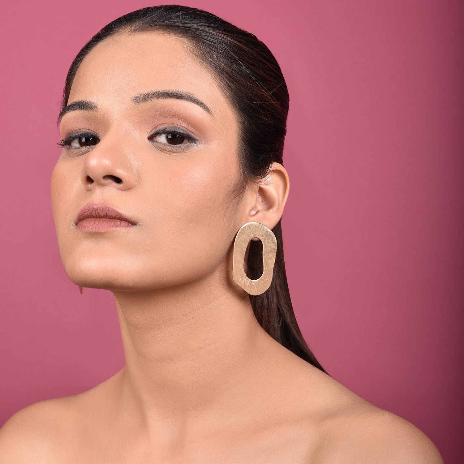 Golden Hollow Hoop Earrings